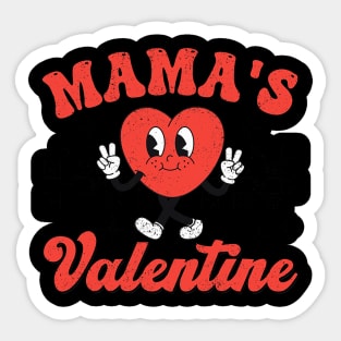 Retro Groovy Mama is My Valentine Cute Heart Boys Girls Kids Sticker